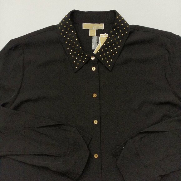 MICHAEL KORS Women's Embellished Button-Front Shirt. Size XL - Picture 4 of 9